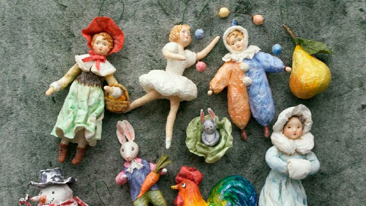 Винтажные елочные игрушки из ваты (0)