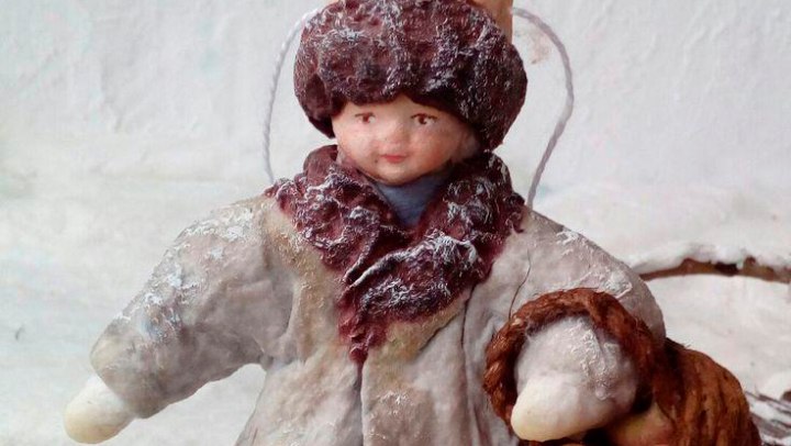 Винтажные елочные игрушки из ваты (2)